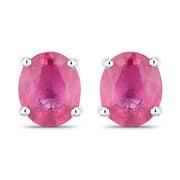Bids.com 0.60 Carat Genuine Ruby 14K White Gold Earrings Earrings