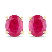 Bids.com 0.60 Carat Genuine Ruby 14K Yellow Gold Earrings Earrings