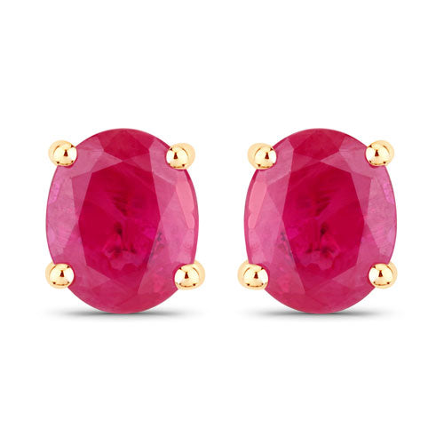 Bids.com 0.60 Carat Genuine Ruby 14K Yellow Gold Earrings Earrings