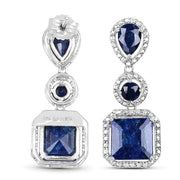 Bids.com 11.62 Carat Dyed Sapphire .925 Sterling Silver Earrings Earrings
