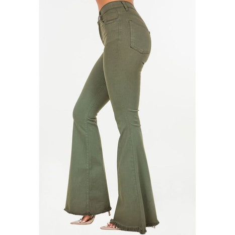 Bell Bottom Jean in Olive