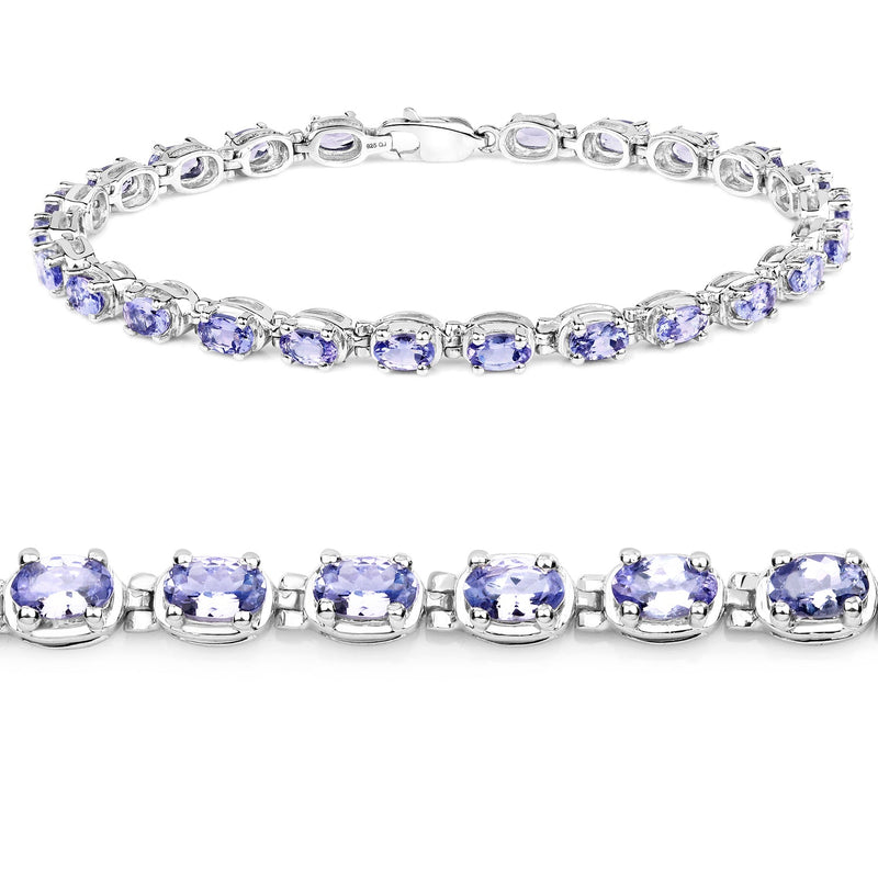 Bids.com 6.00 Carat Genuine Tanzanite .925 Sterling Silver Bracelet Bracelets