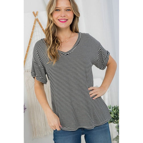 Plus Pin Stripe Boxy Top