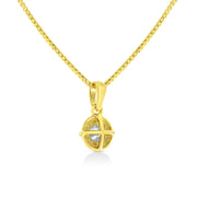 Bids.com 14K Yellow Gold Plated .925 Sterling Silver 1/2 Cttw Brilliant Round Cut Diamond Solitaire Milgrain 18" Pendant Necklace (K-L Color, I2-I3 Clarity) Necklaces