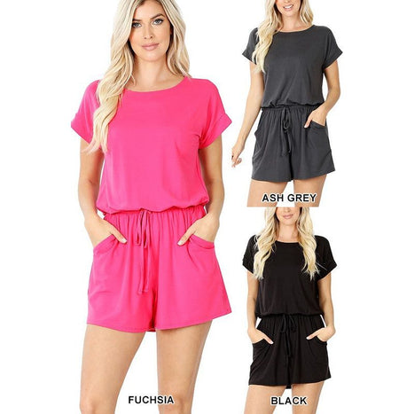 Brushed DTY Romper with Pockets