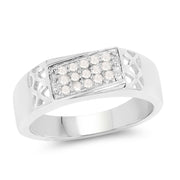 Bids.com 0.23 Carat Genuine White Diamond .925 Sterling Silver Ring Rings