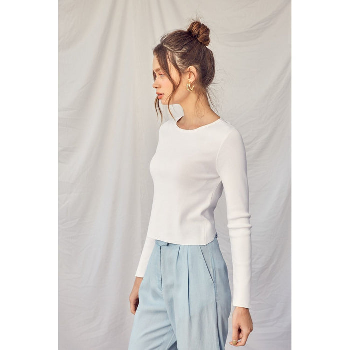 Idem Ditto Twisted Backless Long Sleeve Knit Top