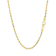 Bids.com 2.5mm 14k Yellow Gold Solid Diamond Cut Rope Chain Necklaces