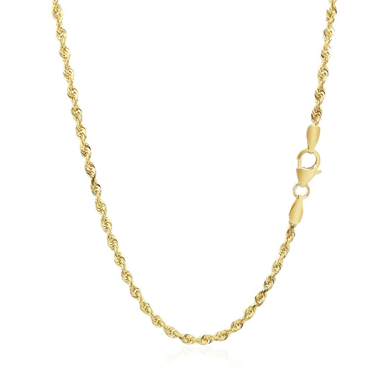 Bids.com 2.5mm 14k Yellow Gold Solid Diamond Cut Rope Chain Necklaces