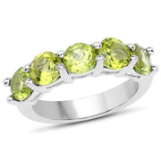 Bids.com 3.25 Carat Genuine Peridot .925 Sterling Silver Ring Rings