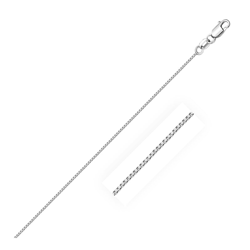 Bids.com 18k White Gold Box Chain 0.6mm Necklaces