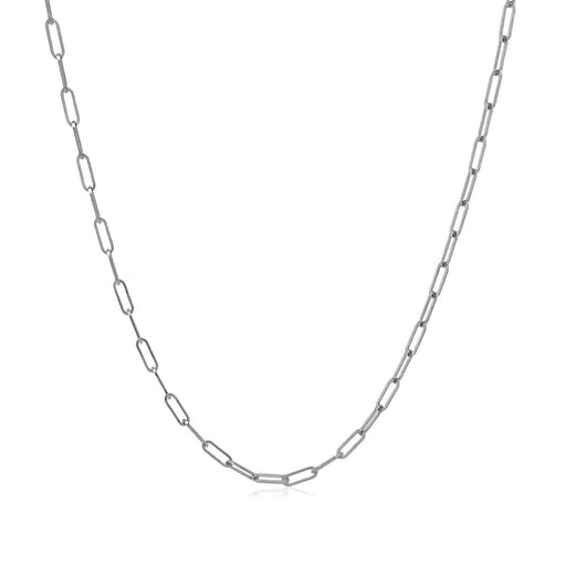 Bids.com 14K White Gold Fine Paperclip Chain (1.5mm) Necklaces