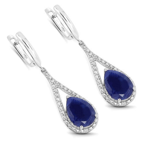 Bids.com 5.10 Carat Genuine Blue Aventurine Sterling Silver Earrings Earrings