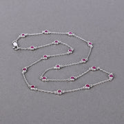 Bids.com 2.34 Carat Genuine Ruby .925 Sterling Silver Necklace Necklaces