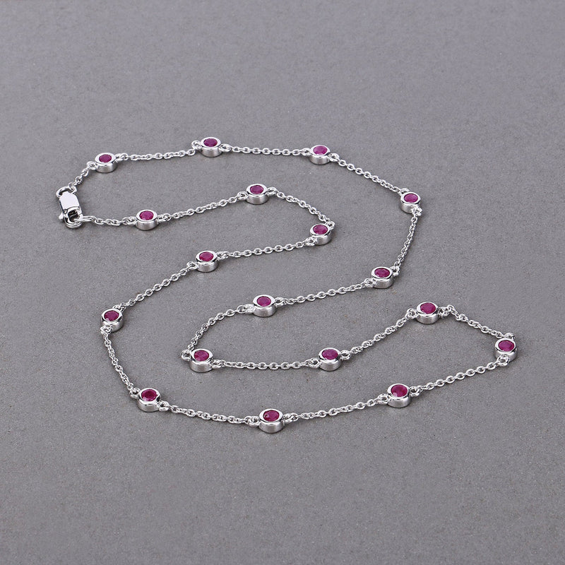 Bids.com 2.34 Carat Genuine Ruby .925 Sterling Silver Necklace Necklaces