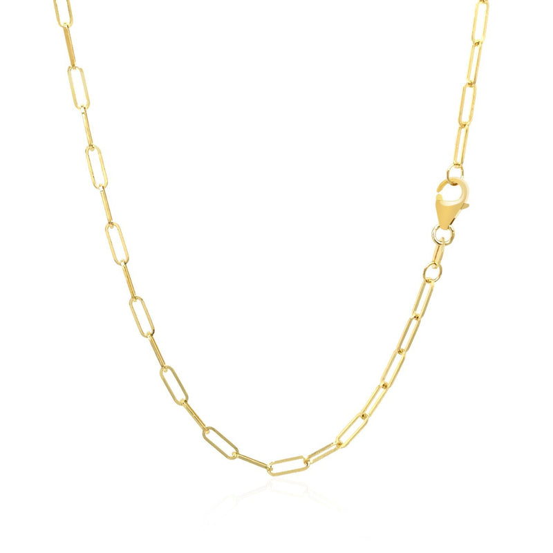 Bids.com 14K Yellow Gold Delicate Paperclip Chain (2.1mm) Necklaces