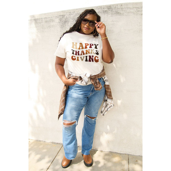 Simply Love HAPPY THANKS GIVING Short Sleeve T-Shirt