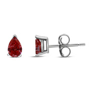 Bids.com 14K White Gold 1/2 Cttw Lab Grown Pink Pear Diamond 3 Prong Set Martini Solitaire Stud Earrings (Pink Color, VS2-SI1 Clarity) Earrings