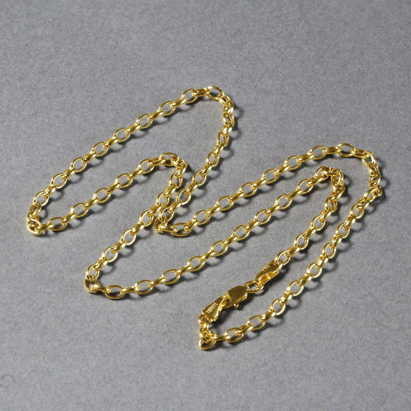Bids.com 3.2mm 14k Yellow Gold Oval Rolo Chain Necklaces