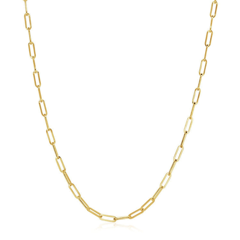 Bids.com 14K Yellow Gold Wide Paperclip Chain (3.3mm) Necklaces
