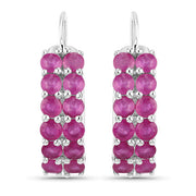 Bids.com 3.12 Carat Genuine Ruby .925 Sterling Silver Earrings Earrings