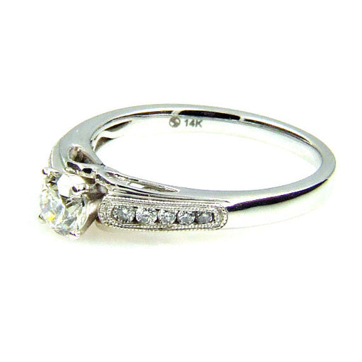 Bids.com .50ct Diamond Eng Only 14KT White Gold Rings