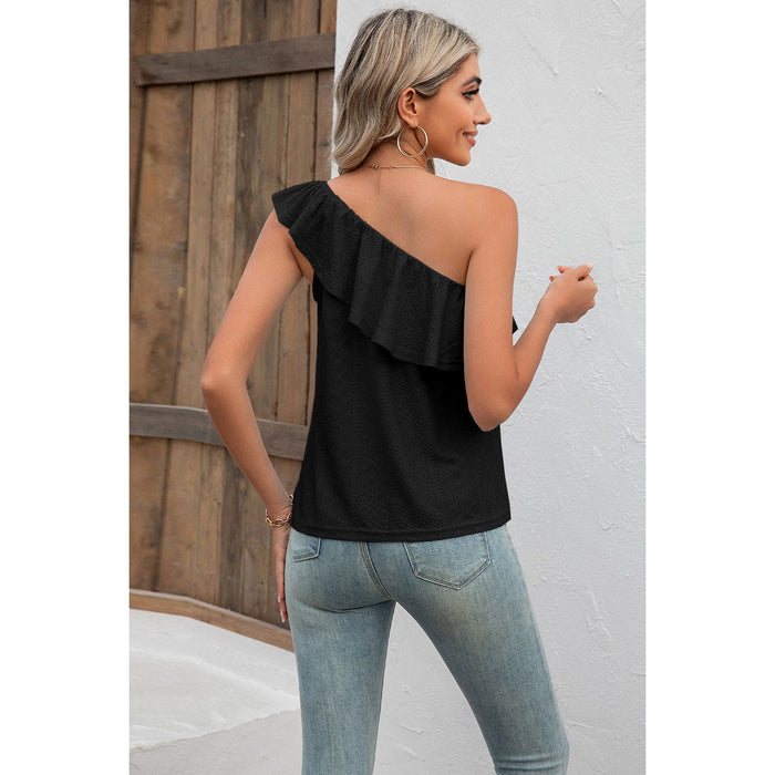 Eyelet One-Shoulder Tank