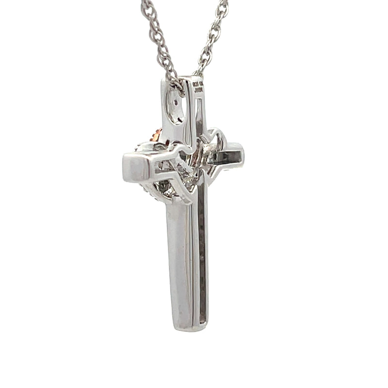 Bids.com .11ct Cross Religious Pendant Sterling Silver 10KT Gold Pendants