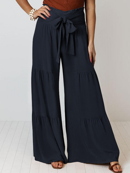 Wide Leg A Line Tie Waist Pants HE8WKV4UYK