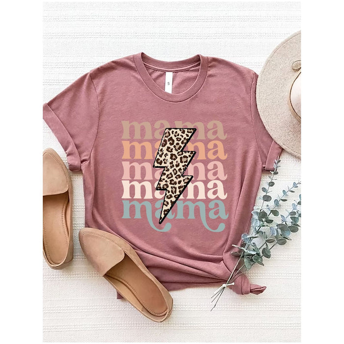 Mama Round Neck Short Sleeve T-Shirt