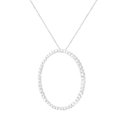 Bids.com .925 Sterling Silver 4 cttw Prong Set, Round-Cut Diamond Open Circle Hoop 18" Pendant Necklace (J-K Color, I1-I2 Clarity) Necklaces