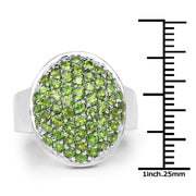 Bids.com 2.17 Carat Genuine Chrome Diopside .925 Sterling Silver Ring Rings