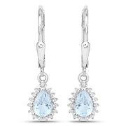 Bids.com 2.00 Carat Genuine Blue Topaz and White Topaz .925 Sterling Silver Jewelry Set Jewelry Sets