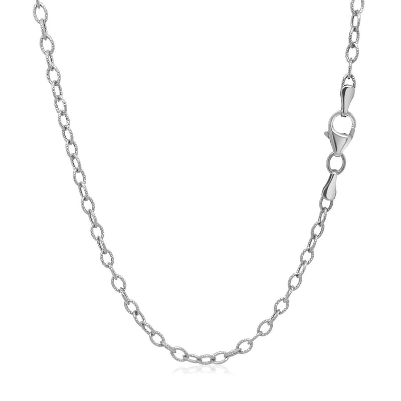 Bids.com 2.5mm 14k White Gold Pendant Chain with Textured Links Necklaces