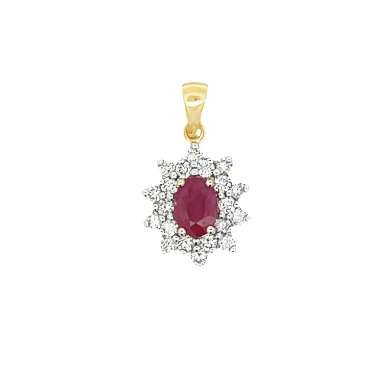 Bids.com 1.65ct Ruby Diamond Fashion Pendants 14KT Yellow Gold Pendants