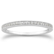Bids.com 14k White Gold Diamond Micro Pave Diamond Milgrain Wedding Ring Band Rings