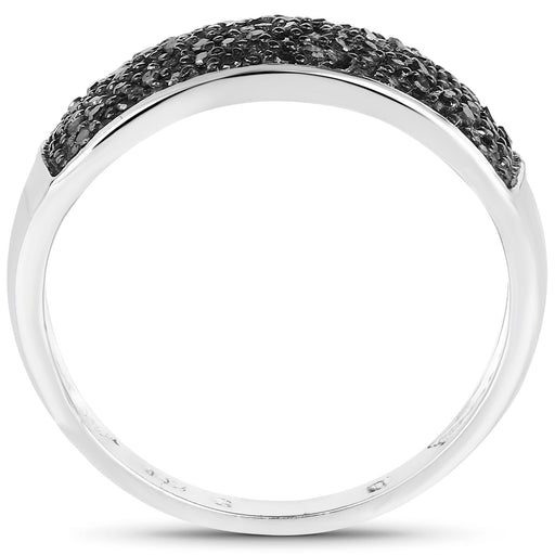 Bids.com 0.43 Carat Genuine Black Diamond .925 Sterling Silver Ring Rings