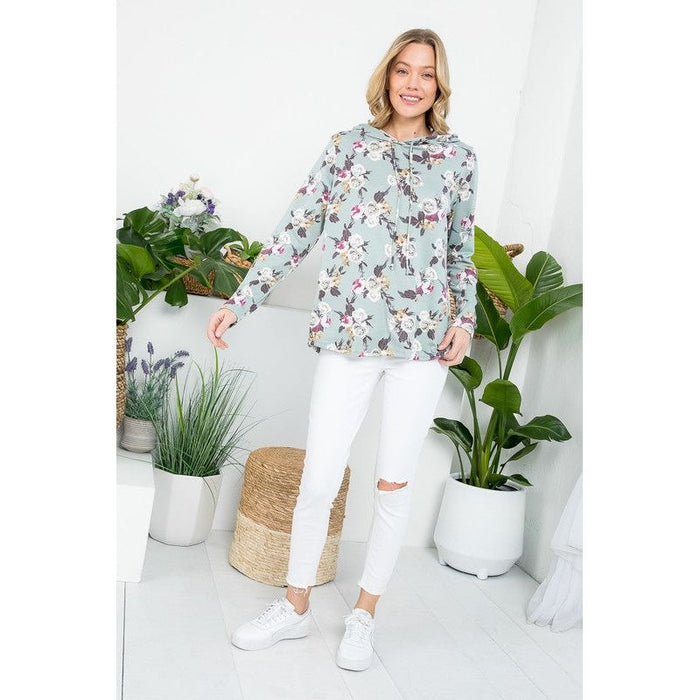 ALLOVER FLORAL SWEATSHIRT TOP