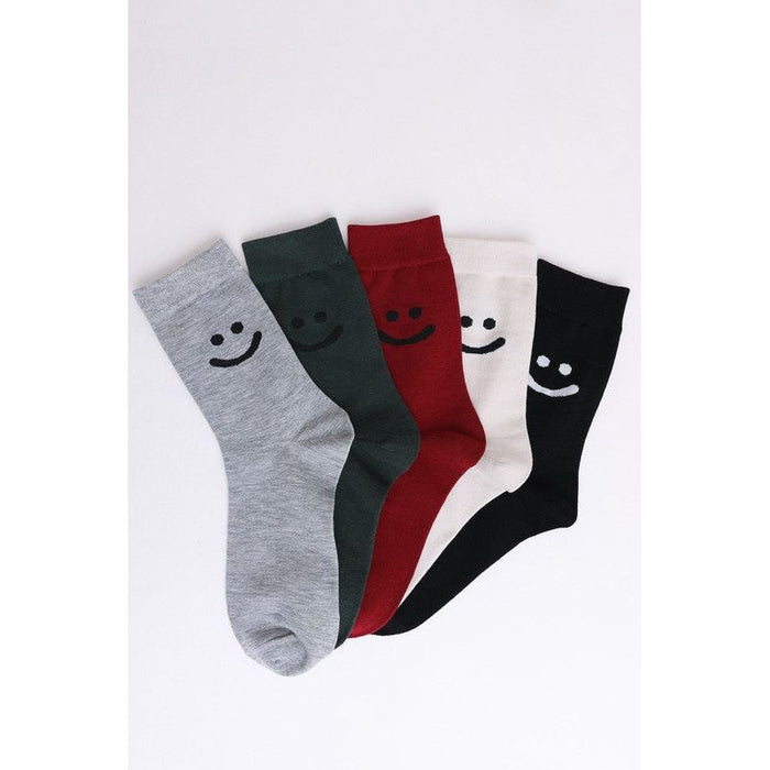 Smiley Face Crew Socks