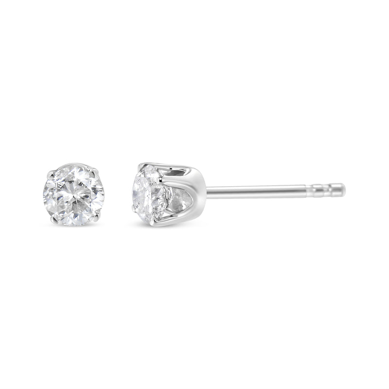 Bids.com 14K White Gold 1.0 Cttw 4-Prong Set Brilliant Round-Cut Solitaire Lab Grown Diamond Push Back Stud Earrings (E-F Color, VVS2-VS1 Clarity) Earrings