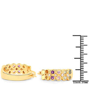 Bids.com 0.76 Carat Genuine Multi Stones .925 Sterling Silver Earrings Earrings