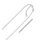 Bids.com 10k White Gold Adjustable Rope Chain 1.0mm Necklaces