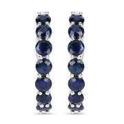 Bids.com 2.66 Carat Genuine Blue Sapphire .925 Sterling Silver Earrings Earrings