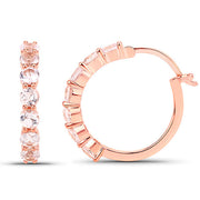 Bids.com 18K Rose Gold Plated 1.68 Carat Genuine Morganite .925 Sterling Silver Earrings Earrings