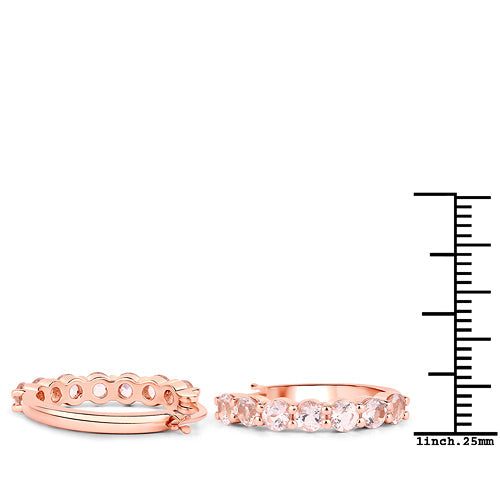 Bids.com 18K Rose Gold Plated 1.68 Carat Genuine Morganite .925 Sterling Silver Earrings Earrings
