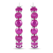Bids.com 2.80 Carat Genuine Ruby .925 Sterling Silver Earrings Earrings