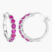 Bids.com 2.80 Carat Genuine Ruby .925 Sterling Silver Earrings Earrings