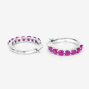 Bids.com 2.80 Carat Genuine Ruby .925 Sterling Silver Earrings Earrings