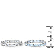 Bids.com 5.70 Carat Genuine Blue Topaz .925 Sterling Silver Earrings Earrings