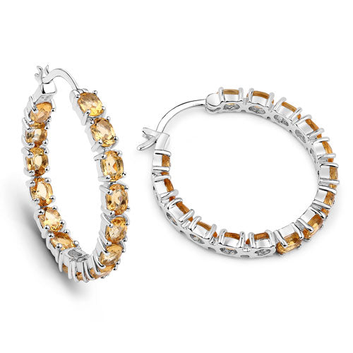 Bids.com 4.80 Carat Genuine Citrine .925 Sterling Silver Earrings Earrings
